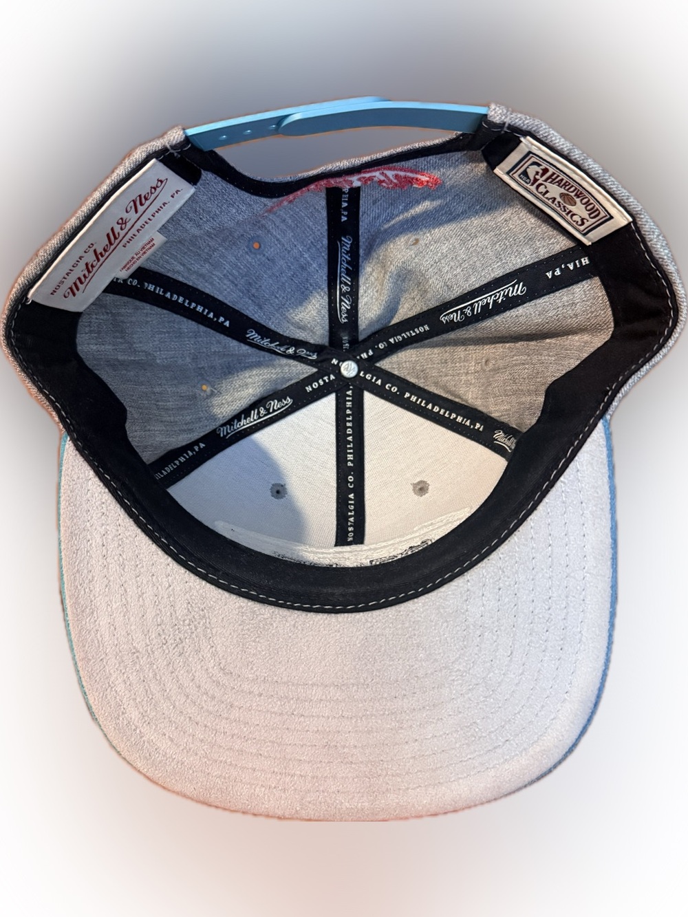 San Antonio Spurs Grey/Teal Mitchell & Ness Snapback Hat - Picture 6 of 8